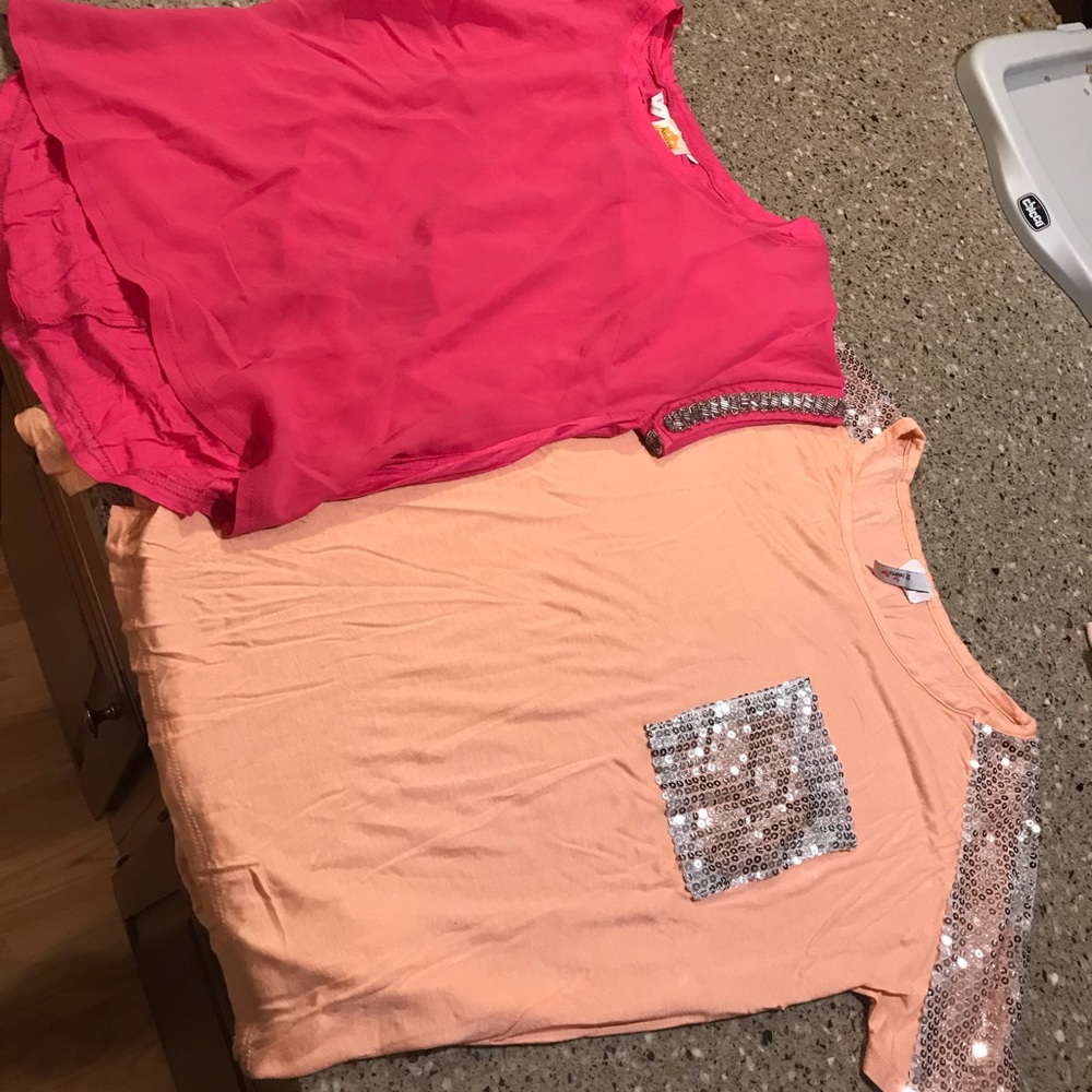 Lot of 2 dressy tee shirts. Size small